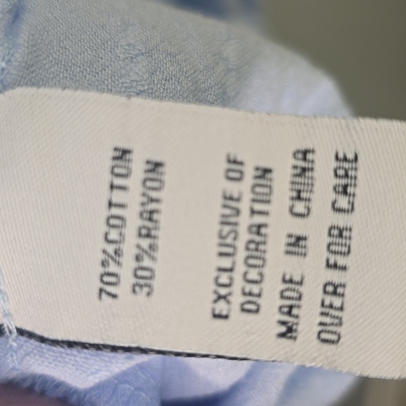 AB Studio Light Blue Button-Down Shirt W Front Tie, Plus Size 1X, NWT - Picture 5 of 5